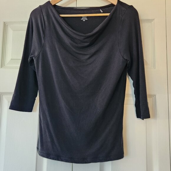Toad & Co Wisper black 3/4 Sleeve TShirt shirt top Women's - Picture 1 of 10
